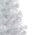 VidaXL Sztuczna choinka z lampkami i bombkami, srebrna, 150 cm, PET