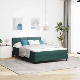 VidaXL Łóżko sprężynowe Ciemna zieleń 140 x 200 cm Aksamit
