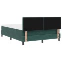 VidaXL Łóżko sprężynowe Ciemna zieleń 140 x 200 cm Aksamit
