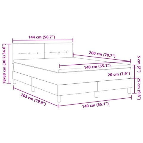 VidaXL Łóżko sprężynowe Ciemna zieleń 140 x 200 cm Aksamit