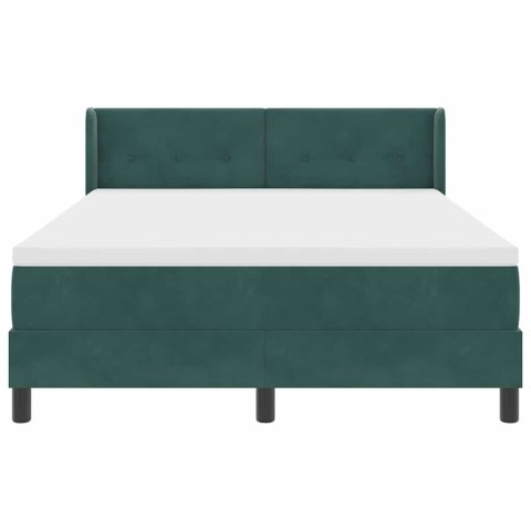 VidaXL Łóżko sprężynowe Ciemna zieleń 200 x 140 cm Aksamit