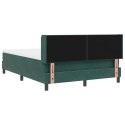 VidaXL Łóżko sprężynowe Ciemna zieleń 200 x 140 cm Aksamit