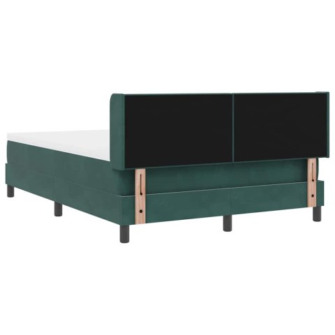 VidaXL Łóżko sprężynowe Ciemna zieleń 200 x 140 cm Aksamit