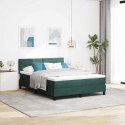 VidaXL Łóżko z sprężyną LED Ciemna zieleń 140 x 200 cm Aksamit