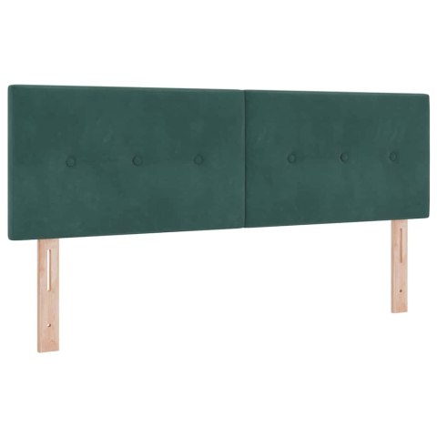 VidaXL Łóżko z sprężyną LED Ciemna zieleń 140 x 200 cm Aksamit