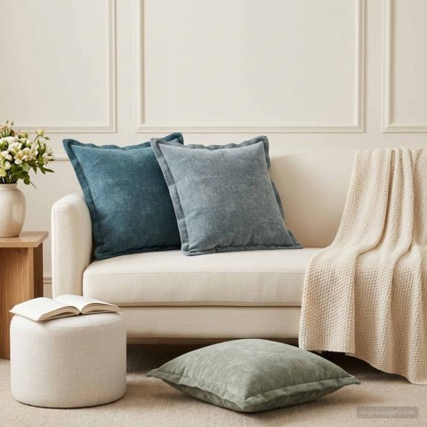 VidaXL Poduszka 2 szt. HOUTEN zielony 45 x 45 cm Tkanina Chenille