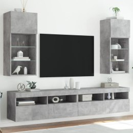 VidaXL Szafki TV, z LED, 2 szt., szarość betonu, 40,5x30x90 cm
