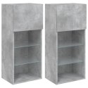 VidaXL Szafki TV, z LED, 2 szt., szarość betonu, 40,5x30x90 cm