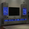 VidaXL Szafki TV, z LED, 2 szt., szarość betonu, 40,5x30x90 cm