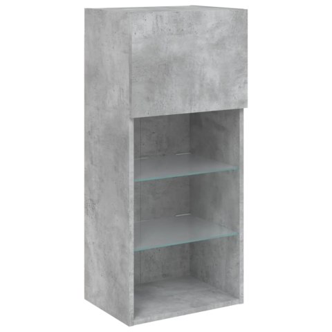 VidaXL Szafki TV, z LED, 2 szt., szarość betonu, 40,5x30x90 cm