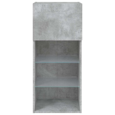 VidaXL Szafki TV, z LED, 2 szt., szarość betonu, 40,5x30x90 cm