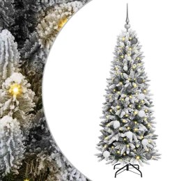 VidaXL Sztuczna choinka Biały 150 cm PVC, plastik, stal i PE