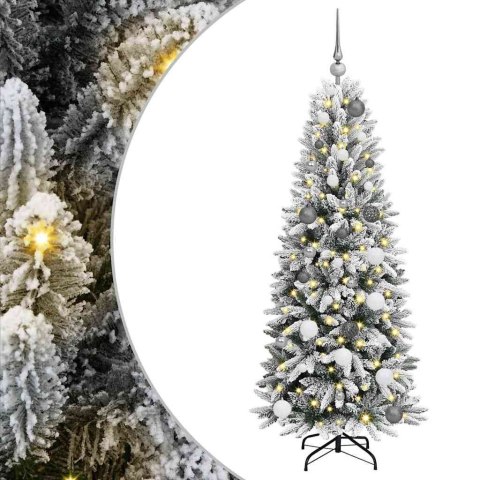 VidaXL Sztuczna choinka Biały 150 cm PVC, plastik, stal i PE