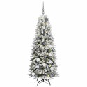 VidaXL Sztuczna choinka Biały 150 cm PVC, plastik, stal i PE