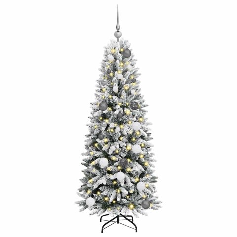 VidaXL Sztuczna choinka Biały 150 cm PVC, plastik, stal i PE