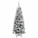 VidaXL Sztuczna choinka Biały 150 cm PVC, plastik, stal i PE