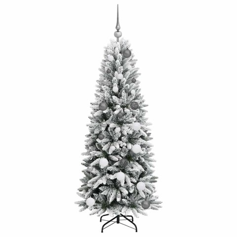 VidaXL Sztuczna choinka Biały 150 cm PVC, plastik, stal i PE