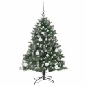 VidaXL Sztuczna choinka Zielony 120 cm PVC, plastik i stal