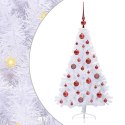 VidaXL Sztuczna choinka z 150 diodami LED Biały 120 cm PVC i stal
