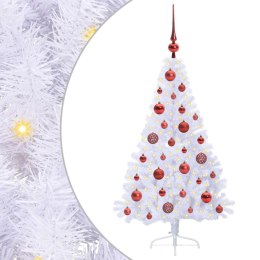 VidaXL Sztuczna choinka z 150 diodami LED Biały 120 cm PVC i stal