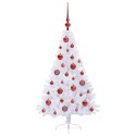 VidaXL Sztuczna choinka z 150 diodami LED Biały 120 cm PVC i stal