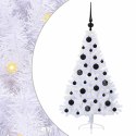 VidaXL Sztuczna choinka z 150 diodami LED Biały 120 cm PVC i stal