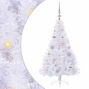 VidaXL Sztuczna choinka z 150 diodami LED Biały 120 cm PVC i stal