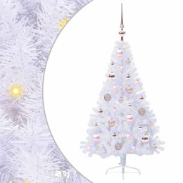 VidaXL Sztuczna choinka z 150 diodami LED Biały 120 cm PVC i stal