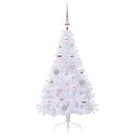 VidaXL Sztuczna choinka z 150 diodami LED Biały 120 cm PVC i stal
