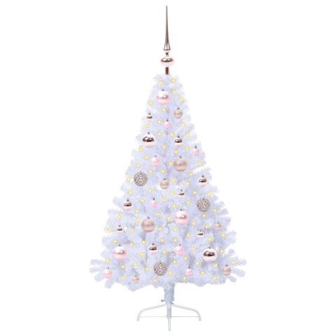 VidaXL Sztuczna choinka z 150 diodami LED Biały 120 cm PVC i stal