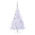 VidaXL Sztuczna choinka z 150 diodami LED Biały 120 cm PVC i stal