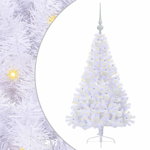 VidaXL Sztuczna choinka z 150 diodami LED Biały 120 cm PVC i stal