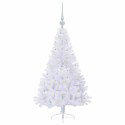 VidaXL Sztuczna choinka z 150 diodami LED Biały 120 cm PVC i stal