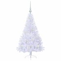 VidaXL Sztuczna choinka z 150 diodami LED Biały 120 cm PVC i stal