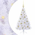 VidaXL Sztuczna choinka z 150 diodami LED Biały 120 cm PVC i stal