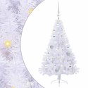 VidaXL Sztuczna choinka z 150 diodami LED Biały 120 cm PVC i stal