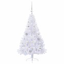 VidaXL Sztuczna choinka z 150 diodami LED Biały 120 cm PVC i stal