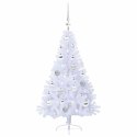VidaXL Sztuczna choinka z 150 diodami LED Biały 120 cm PVC i stal