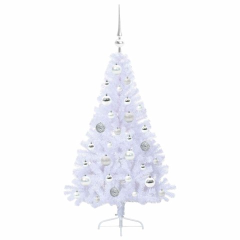 VidaXL Sztuczna choinka z 150 diodami LED Biały 120 cm PVC i stal