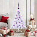 VidaXL Sztuczna choinka z 150 diodami LED Biały 120 cm PVC i stal