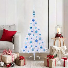 VidaXL Sztuczna choinka z 150 diodami LED Biały 120 cm PVC i stal