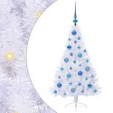 VidaXL Sztuczna choinka z 150 diodami LED Biały 120 cm PVC i stal