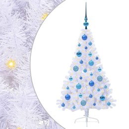 VidaXL Sztuczna choinka z 150 diodami LED Biały 120 cm PVC i stal