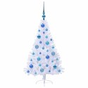 VidaXL Sztuczna choinka z 150 diodami LED Biały 120 cm PVC i stal