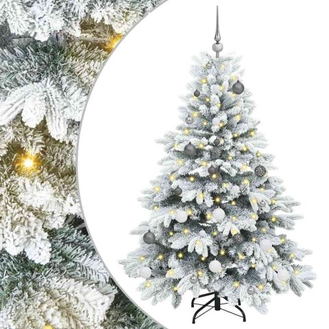 VidaXL Sztuczna choinka z 150 diodami LED Biały 150 cm PE i PVC