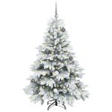 VidaXL Sztuczna choinka z 150 diodami LED Biały 150 cm PE i PVC