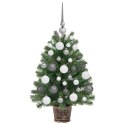 VidaXL Sztuczna choinka z 150 diodami LED Zielony 75 cm PE i PVC