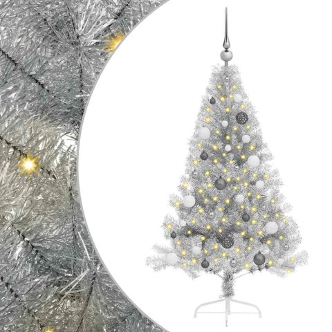 VidaXL Sztuczna choinka z oświetleniem na Boże Narodzenie 150 cm PET