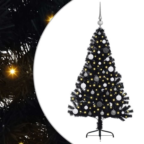 VidaXL Sztuczna choinka z oświetleniem na Boże Narodzenie 150 cm PVC
