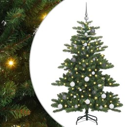 VidaXL Sztuczna choinka z zawiasami Zielony 150 cm PVC i stal